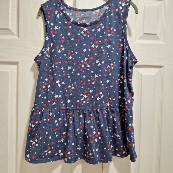 Lane Bryant red, white and blue tank with stars Size 14/16 - Picture 1 of 8